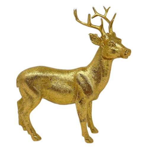 Hirsch Dekofigur Resin 15x16cm gold-glitter