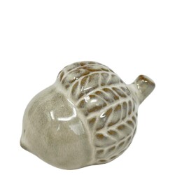 Eichel Deko Keramik 8x6cm creme-weiss