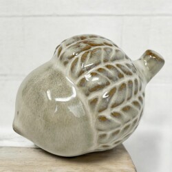 Eichel Deko Keramik 8x6cm creme-weiss