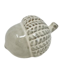 Eichel Deko Keramik 12x9cm creme-weiss