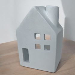 Haus Deko Steingut 20x14cm weiss