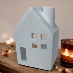 Haus Deko Steingut 20x14cm weiss