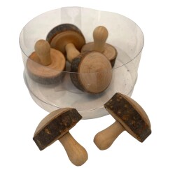 Pilze 6er-Set Holz 4x3cm natur