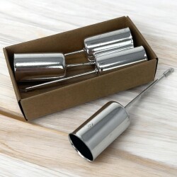 Kerzenstecker 4er-Set Metall 10x2cm silber