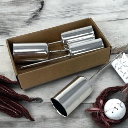 Kerzenstecker 4er-Set Metall 10x2cm silber