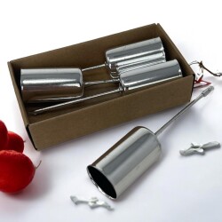 Kerzenstecker 4er-Set Metall 10x2cm silber