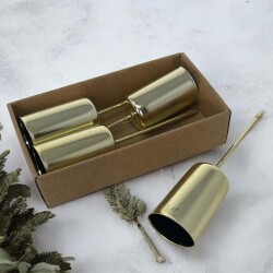 Kerzenstecker 4er-Set Metall 10x2cm gold
