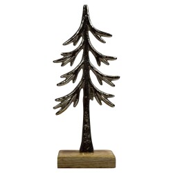 Tannenbaum -Lito- Aluminium-Holz 22cm silber