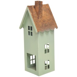 Haus Deko Metall 22x9cm eukalyptus-braun