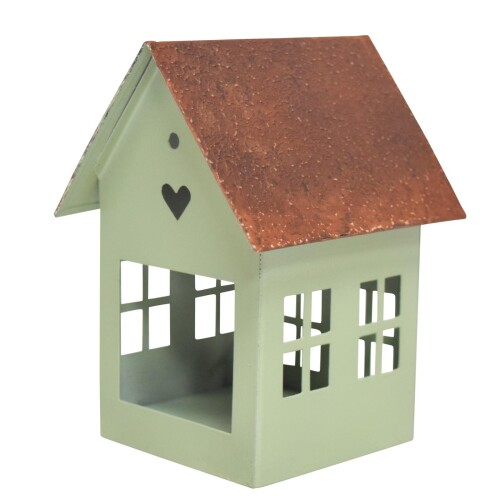 Haus Deko Metall 12x9cm eukalyptus-braun