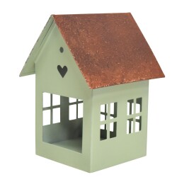 Haus Deko Metall 12x9cm eukalyptus-braun