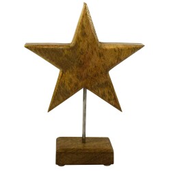 Stern -Faro- Holz 27x15cm natur