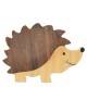 Igel Dekofigur Holz 9x12cm braun