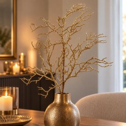 Stiel -Coral- Glitter Kunststoff 64cm gold