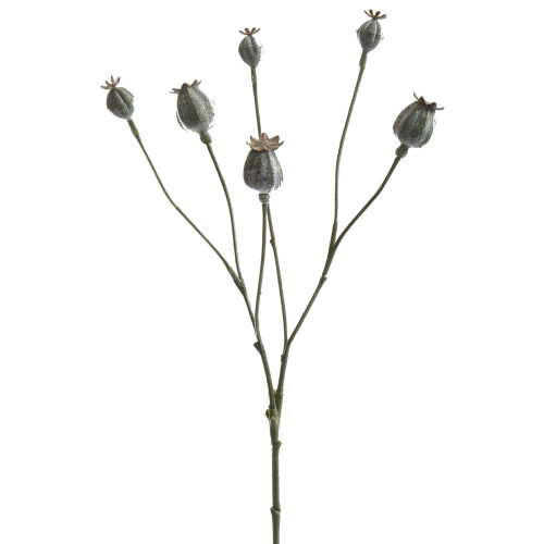 Kunstblume -Poppy Fruit- 65cm grün