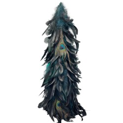 Federpyramide -Peacock- 50cm dunkelgrün