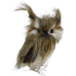 Eule Deko Naturmaterial 14cm braun