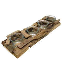 Teelichthalter Eldar Treibholz 37cm natur