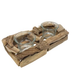 Teelichthalter Eldar Treibholz 21cm natur