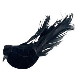 Vogel Deko Clip 19cm schwarz