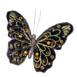 Schmetterling Deko Clip 16cm schwarz