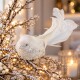 Vogel Glitter Deko-Clip 18cm weiss