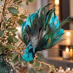 Peacock Deko-Clip 20cm grün