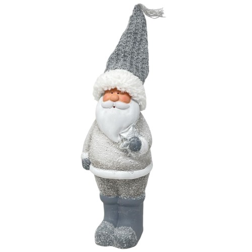 Weihnachtsmann -Joe- Keramik 23cm grau