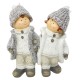 Winterkinder Paar Keramik 25cm creme