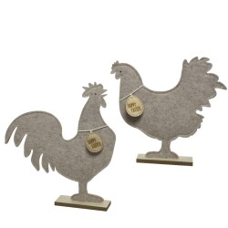 Huhn 2ass Filz 55cm natur