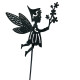 Gartenstecker -Elfe- Metall 35cm grau