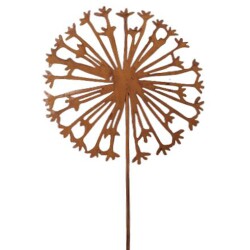 Gartenstecker -Pusteblume- Metall 45cm rost