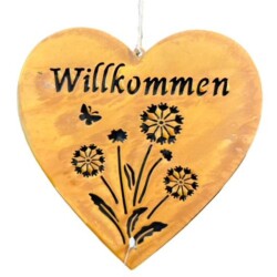 Herz -Willkommen- Metall 20cm rost
