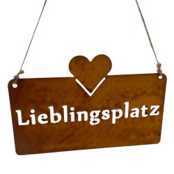 Schild -Lieblingsplatz- Metall 25cm rost