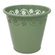 Topf -Flower- Metall 14cm grün