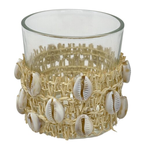 Teelichthalter -Muschel- Glas 8cm natur