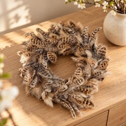 Federkranz -Fluffy- 25cm braun