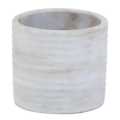 Blumentopf -Turner- Steinguss 11x12cm grau