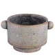 Blumentopf -Burly- Steingut 8x11cm grau