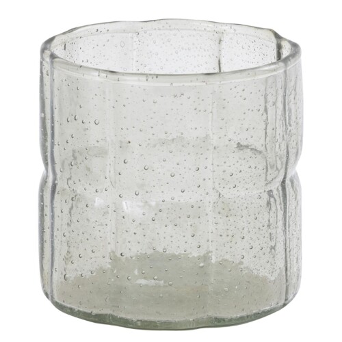 Teelichthalter -Chense- Glas 8x9cm grau