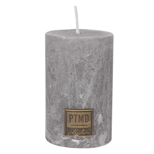 Stumpenkerze -PTMD- 8x5cm grau