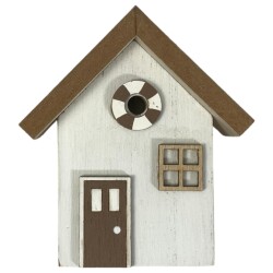 Strandhaus Holz 10x8cm natur-weiss