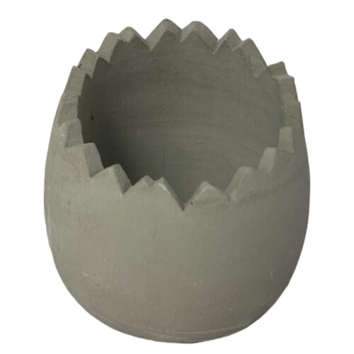 Eischale Topf Zement 10x9cm grau