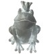 Froschkönig Zement 16x11cm grau