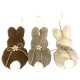 Hase Dekohänger 3ass Polyester 15cm natur