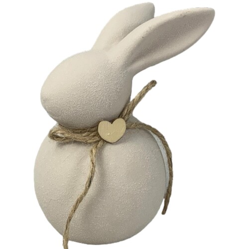 Hase Deko Keramik 13x9cm grau