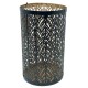 Windlicht -Lyro- Metall 16x13cm schwarz-gold