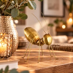 Ameise Dekofigur Polyresin-Metall 17cm gold