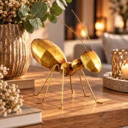 Ameise Dekofigur Polyresin-Metall 20cm gold