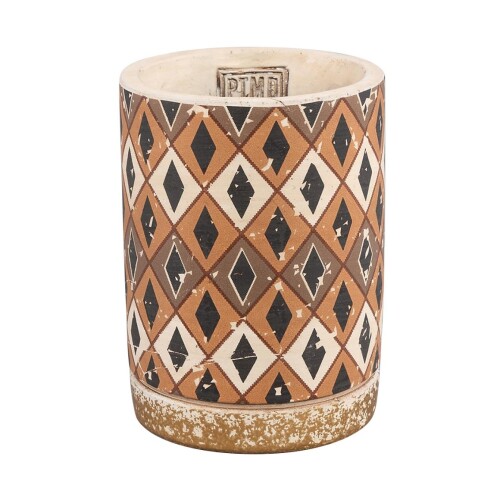 Blumetopf -Alesio- Zement 15x11cm braun